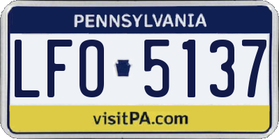 PA license plate LFO5137