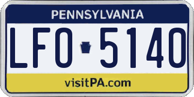 PA license plate LFO5140