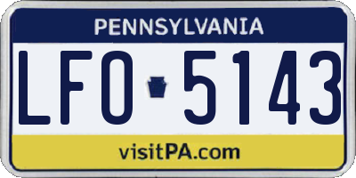 PA license plate LFO5143