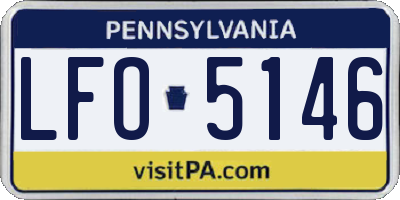 PA license plate LFO5146