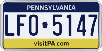 PA license plate LFO5147