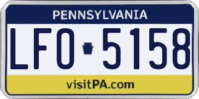 PA license plate LFO5158