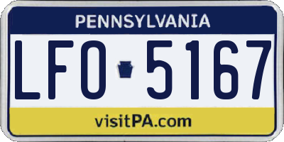 PA license plate LFO5167