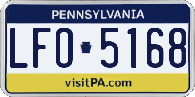 PA license plate LFO5168