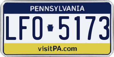 PA license plate LFO5173