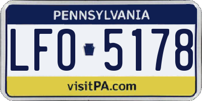 PA license plate LFO5178