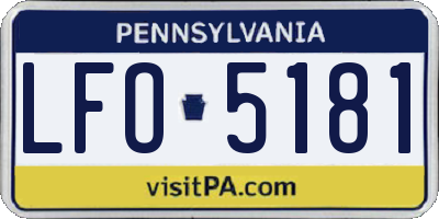 PA license plate LFO5181