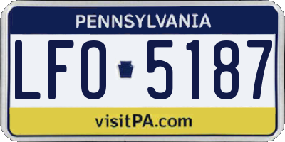 PA license plate LFO5187