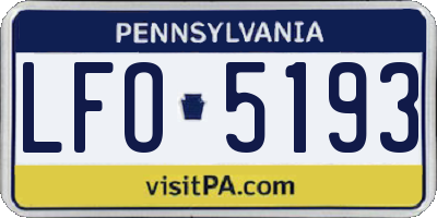 PA license plate LFO5193