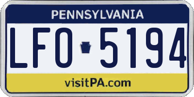 PA license plate LFO5194