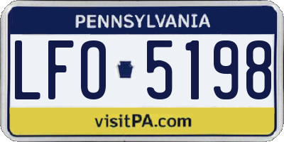 PA license plate LFO5198