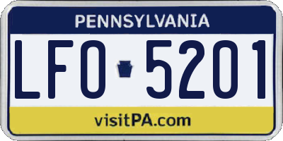 PA license plate LFO5201