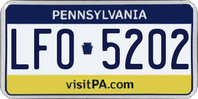 PA license plate LFO5202