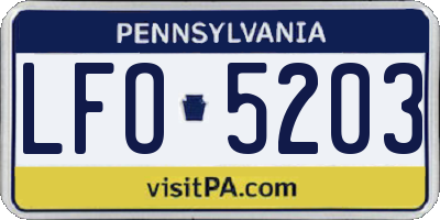 PA license plate LFO5203