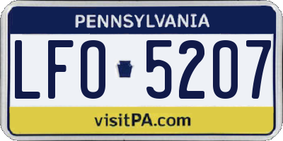 PA license plate LFO5207