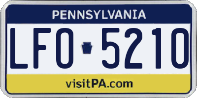 PA license plate LFO5210