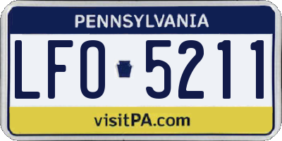 PA license plate LFO5211