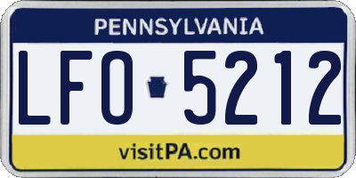 PA license plate LFO5212
