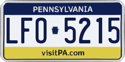 PA license plate LFO5215