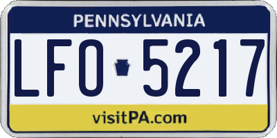 PA license plate LFO5217