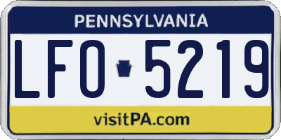 PA license plate LFO5219