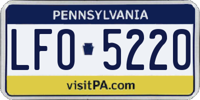 PA license plate LFO5220