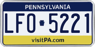 PA license plate LFO5221