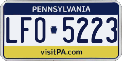PA license plate LFO5223