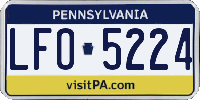 PA license plate LFO5224