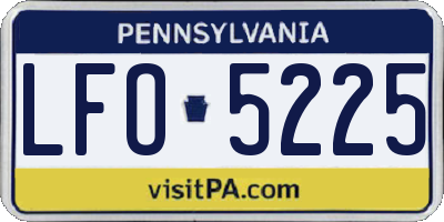 PA license plate LFO5225
