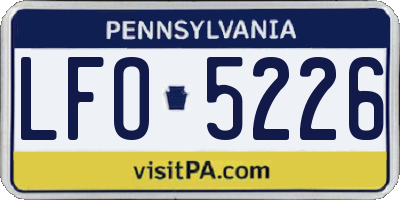 PA license plate LFO5226