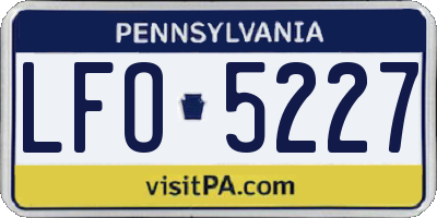 PA license plate LFO5227