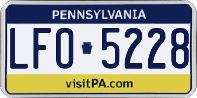 PA license plate LFO5228