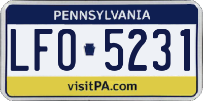PA license plate LFO5231