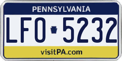 PA license plate LFO5232