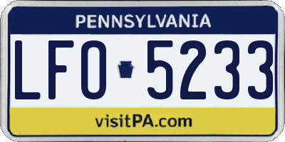 PA license plate LFO5233