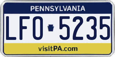 PA license plate LFO5235
