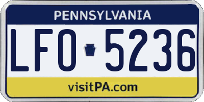 PA license plate LFO5236