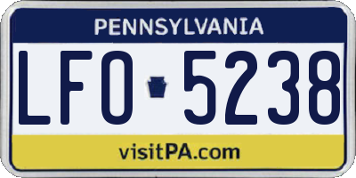 PA license plate LFO5238