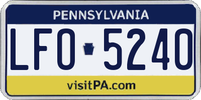 PA license plate LFO5240