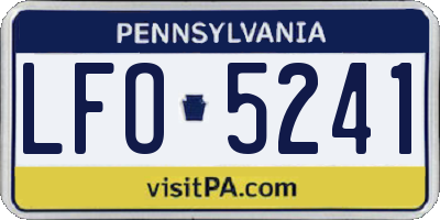 PA license plate LFO5241
