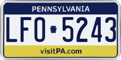 PA license plate LFO5243