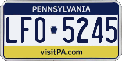 PA license plate LFO5245