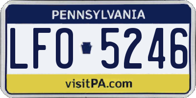 PA license plate LFO5246