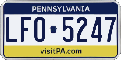 PA license plate LFO5247
