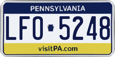 PA license plate LFO5248