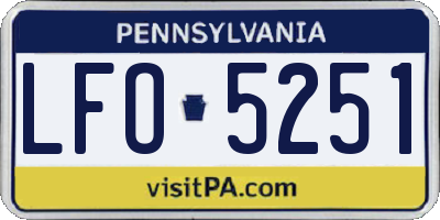 PA license plate LFO5251