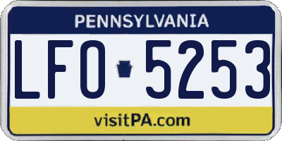 PA license plate LFO5253