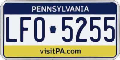 PA license plate LFO5255