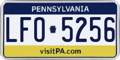 PA license plate LFO5256